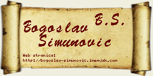 Bogoslav Simunović vizit kartica